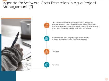 Agenda for software costs software costs estimation agile project management it