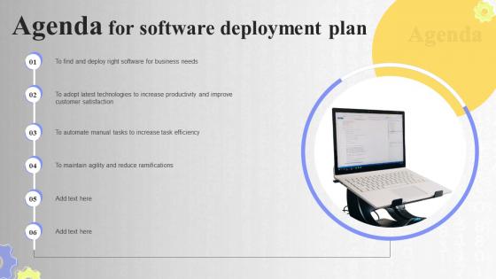 Agenda For Software Deployment Plan Ppt Powerpoint Presentation File Picture