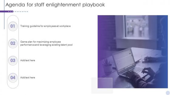 Agenda For Staff Enlightenment Playbook Ppt Slides Icons
