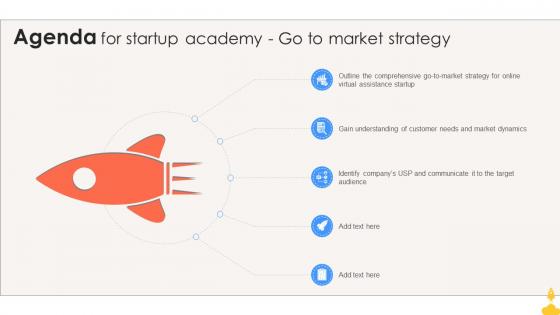 Agenda For Startup Academy Go To Market Strategy GTM SS
