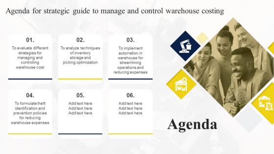 Agenda For Strategic Guide To Manage And Control Warehouse Costing Ppt Slides Background Images