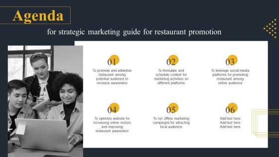 Agenda For Strategic Marketing Guide For Restaurant Promotion