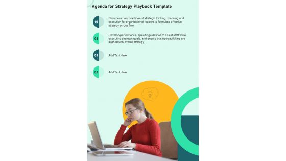 Agenda For Strategy Playbook Template One Pager Sample Example Document