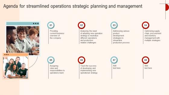 Agenda For Streamlined Operations Strategic Planning And Management Strategy SS V