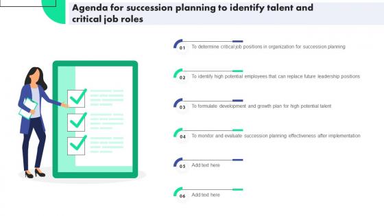 Agenda For Succession Planning To Identify Talent And Critical Job Roles
