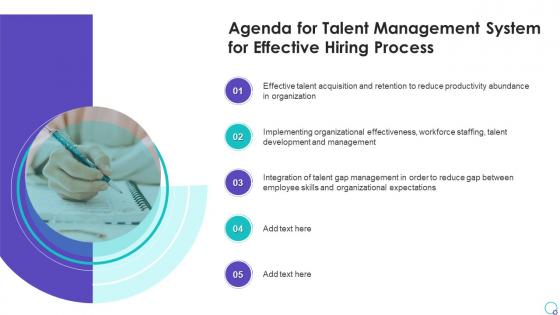 Agenda for Talent Management System for Effective Hiring Process