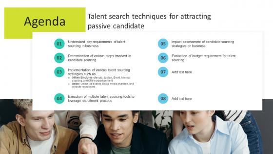 Agenda For Talent Search Techniques For Attracting Passive Candidate