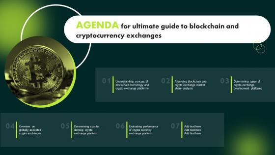 Agenda For Ultimate Guide To Blockchain And Cryptocurrency Exchanges BCT SS