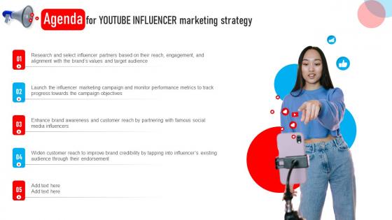 Agenda For Youtube Influencer Marketing Strategy SS V