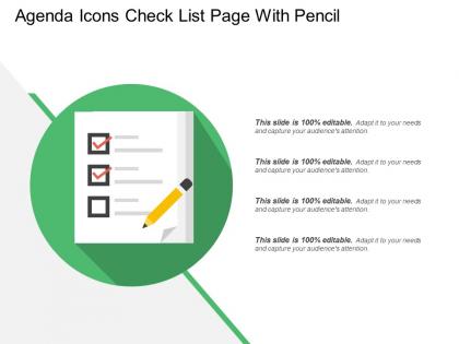 Agenda icons check list page with pencil