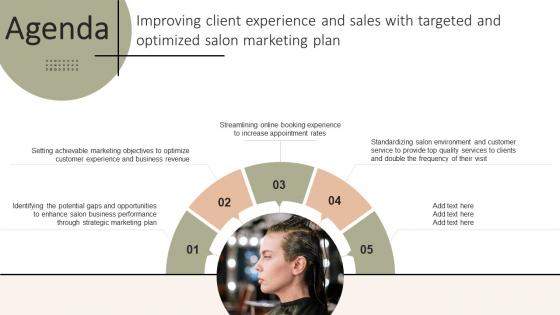 Agenda Improving Client Experience And Sales With Targeted And Optimized Salon Strategy SS V