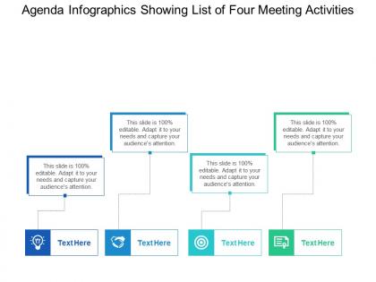 Agenda infographics showing list of four meeting activities