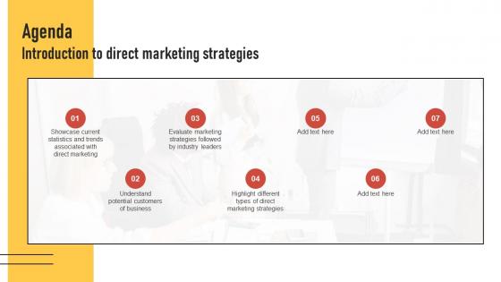 Agenda Introduction To Direct Marketing Strategies MKT SS V