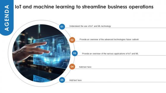 Agenda IoT And Machine Learning To Streamline Business Operations IoT SS