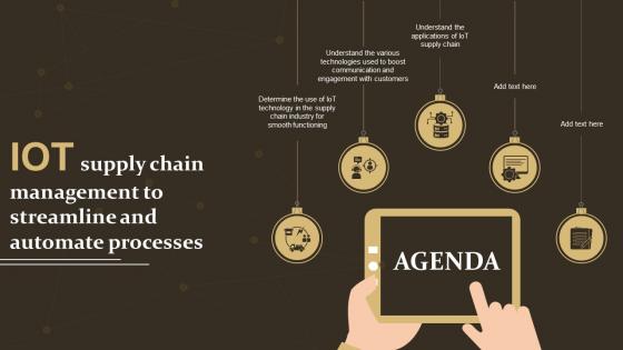 Agenda IoT Supply Chain Management To Streamline And Automate Processes IoT SS