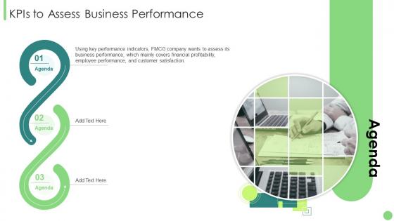 Agenda Kpis To Assess Business Performance Ppt Show Graphics Design