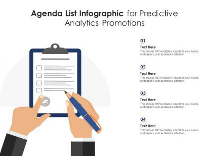 Agenda list for predictive analytics promotions infographic template