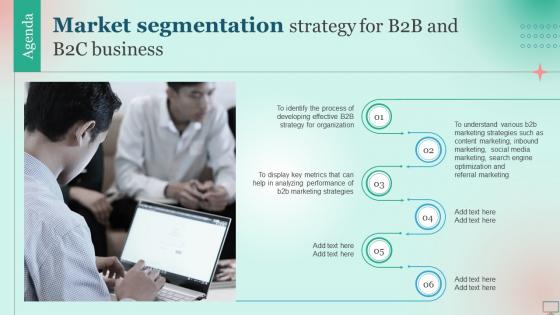 Agenda Market Segmentation Strategy For B2B And B2C Business Ppt Diagram Graph Charts