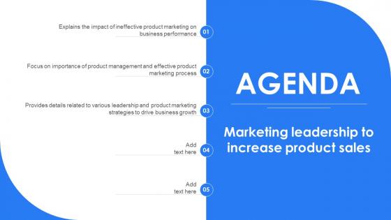 Agenda Marketing Leadership To Increase Product Sales