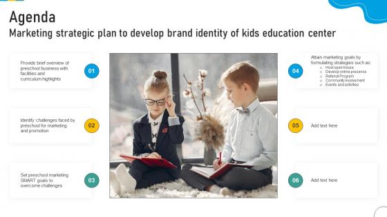 Agenda Marketing Strategic Plan To Develop Brand Identity Of Kids Education Center Strategy SS V