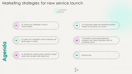 Agenda Marketing Strategies For New Service Launch