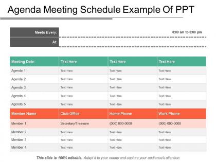 Agenda meeting schedule example of ppt