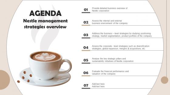 Agenda Nestle Management Strategies Overview Strategy SS V