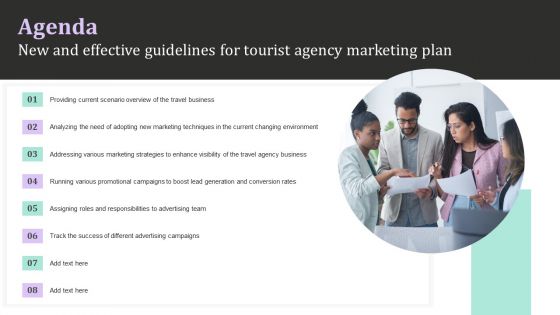 Agenda New And Effective Guidelines For Tourist Agency Marketing Plan Strategy SS V
