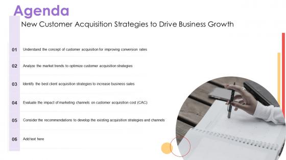 Agenda New Customer Acquisition Strategies To Drive Business Growth
