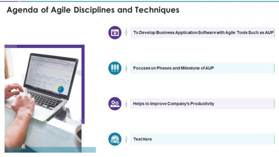 Agenda of agile disciplines and techniques