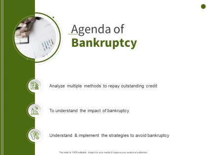 Agenda of bankruptcy avoid repay ppt powerpoint presentation ideas icons