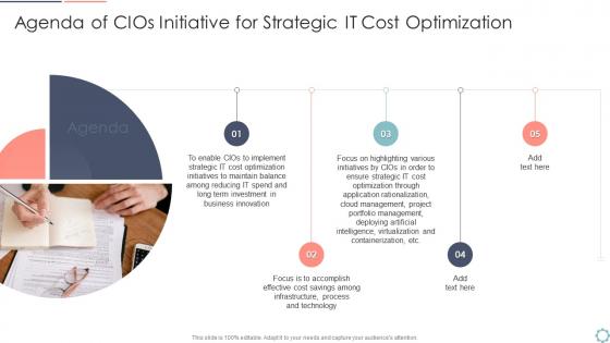 Agenda of cios initiative for strategic it cost optimization