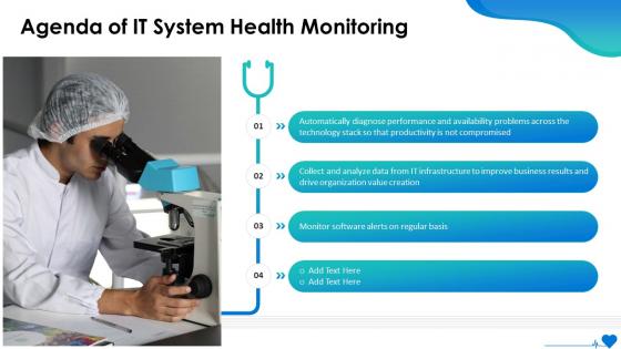 Agenda Of IT System Health Monitoring Ppt Guidelines