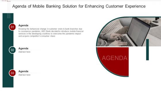 Agenda Of Mobile Banking Solution For Enhancing Customer Experience