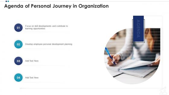 Agenda of personal journey in organization employee professional growth ppt microsoft