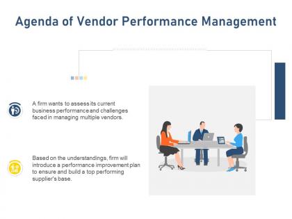 Agenda of vendor performance management ppt summary diagrams