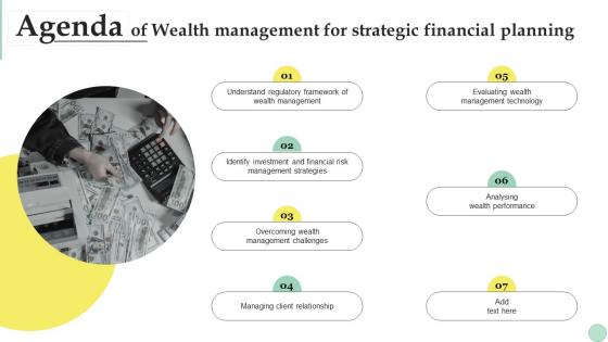 Agenda Of Wealth Management For Strategic Financial Planning Fin SS