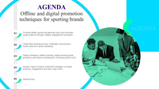 Agenda Offline And Digital Promotion Techniques For Sporting Brands MKT SS V