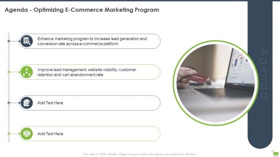 Agenda Optimizing E Commerce Marketing Program Ppt Powerpoint Presentation File Display