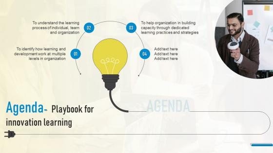 Agenda Playbook For Innovation Learning Ppt Slides