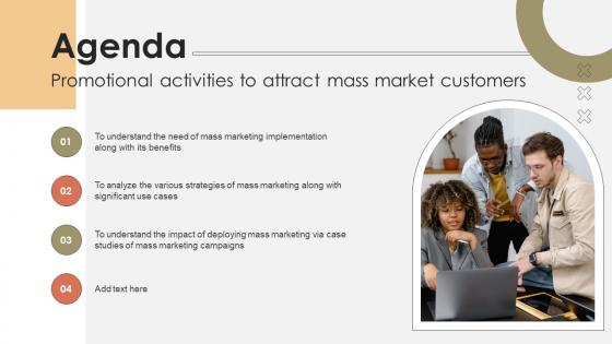 Agenda Promotional Activities To Attract Mass Market Customers MKT SS V