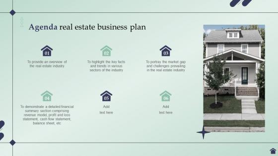 Agenda Real Estate Business Plan Ppt Ideas Example Introduction BP SS