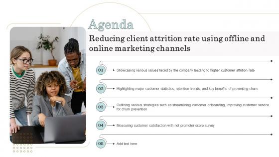 Agenda Reducing Client Attrition Rate Using Offline And Online Marketing Channels