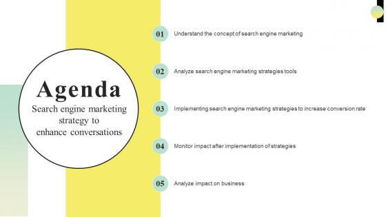 Agenda Search Engine Marketing Strategy To Enhance Conversations MKT SS V