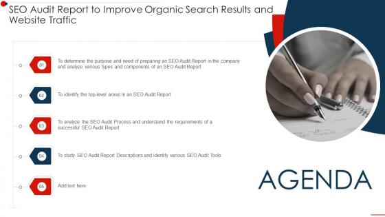 Agenda Seo Audit Report To Improve Organic Search Results And Website Traffic