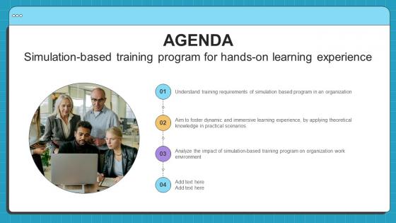 Agenda Simulation Based Training Program For Hands On Learning Experience DTE SS