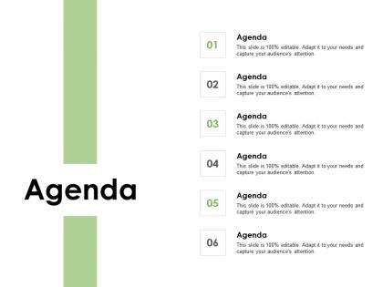 Agenda six process f373 ppt powerpoint presentation outline slideshow