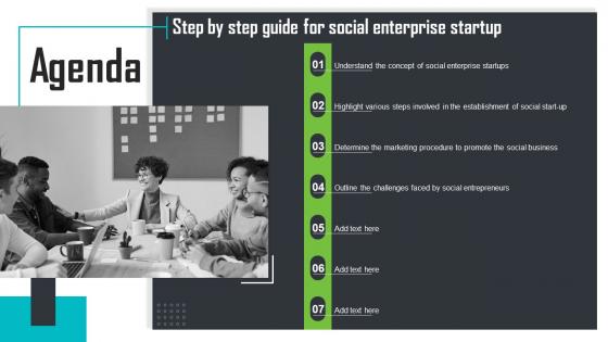 Agenda Step By Step Guide For Social Enterprise Startup Step By Step Guide For Social Enterprise