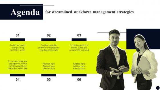 Agenda Streamlined Workforce Management Strategies