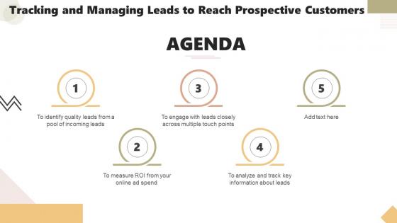 Agenda Tracking And Managing Leads To Reach Prospective Customers